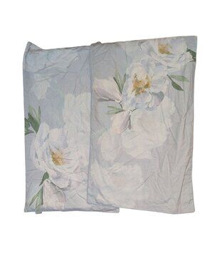 Ted Baker London Floral Pillowcases Pastel Blue & White 19" x 35" Cotton Blend E